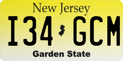 NJ license plate I34GCM