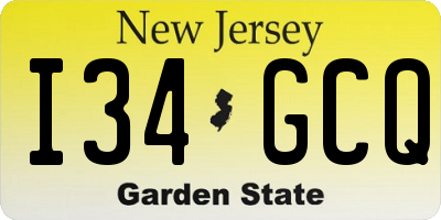 NJ license plate I34GCQ