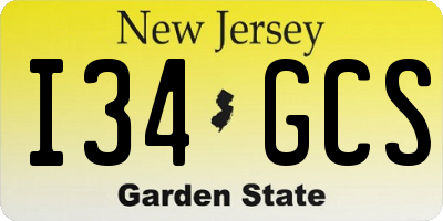 NJ license plate I34GCS