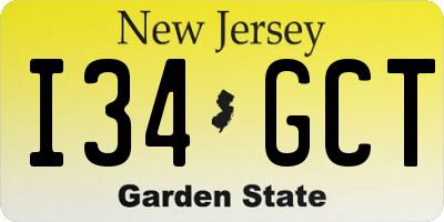 NJ license plate I34GCT