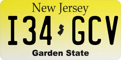 NJ license plate I34GCV
