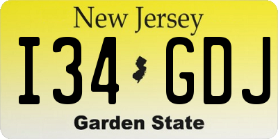 NJ license plate I34GDJ