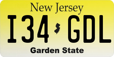 NJ license plate I34GDL