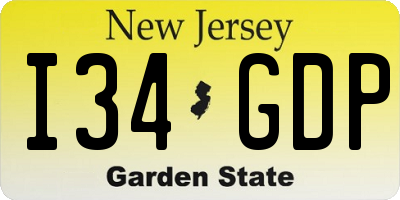 NJ license plate I34GDP