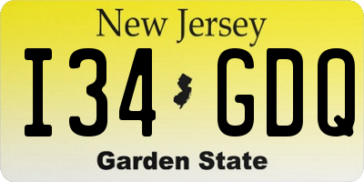 NJ license plate I34GDQ
