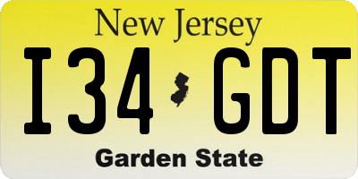 NJ license plate I34GDT