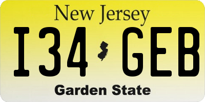 NJ license plate I34GEB