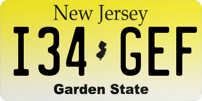NJ license plate I34GEF