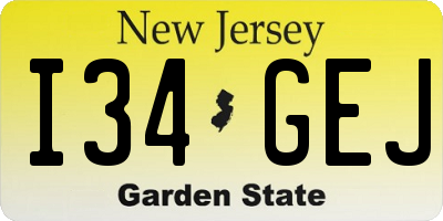 NJ license plate I34GEJ