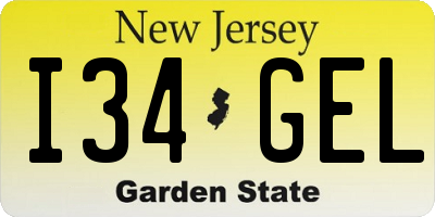 NJ license plate I34GEL