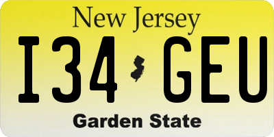 NJ license plate I34GEU