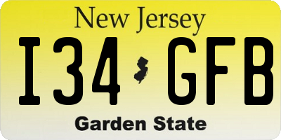 NJ license plate I34GFB