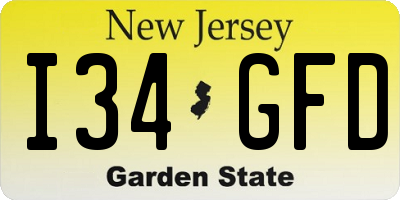 NJ license plate I34GFD