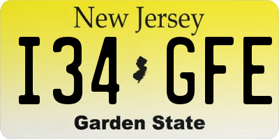 NJ license plate I34GFE