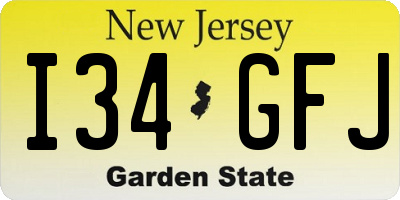 NJ license plate I34GFJ