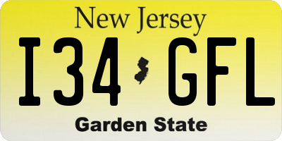 NJ license plate I34GFL