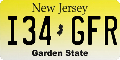 NJ license plate I34GFR