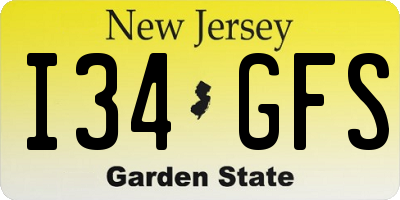 NJ license plate I34GFS