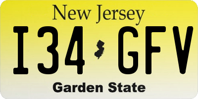 NJ license plate I34GFV