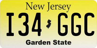 NJ license plate I34GGC