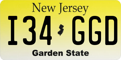 NJ license plate I34GGD