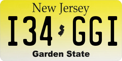 NJ license plate I34GGI