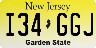 NJ license plate I34GGJ