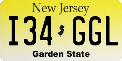 NJ license plate I34GGL