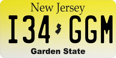 NJ license plate I34GGM