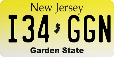 NJ license plate I34GGN