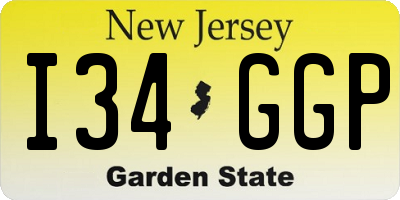 NJ license plate I34GGP