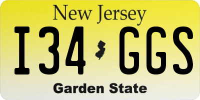 NJ license plate I34GGS