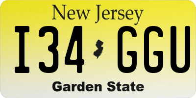 NJ license plate I34GGU