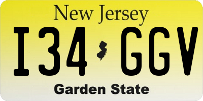 NJ license plate I34GGV