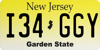 NJ license plate I34GGY