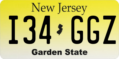 NJ license plate I34GGZ