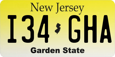 NJ license plate I34GHA