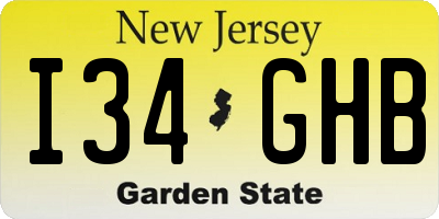 NJ license plate I34GHB