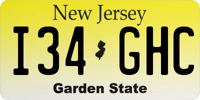 NJ license plate I34GHC