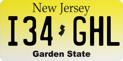 NJ license plate I34GHL