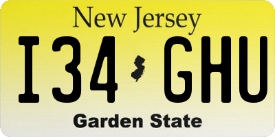 NJ license plate I34GHU