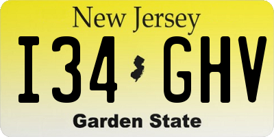 NJ license plate I34GHV