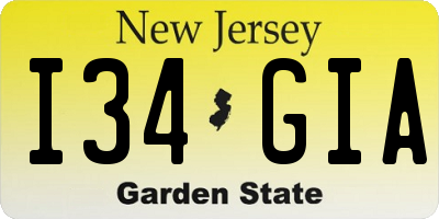 NJ license plate I34GIA