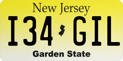 NJ license plate I34GIL