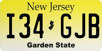NJ license plate I34GJB