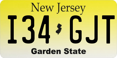 NJ license plate I34GJT