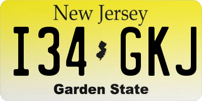 NJ license plate I34GKJ