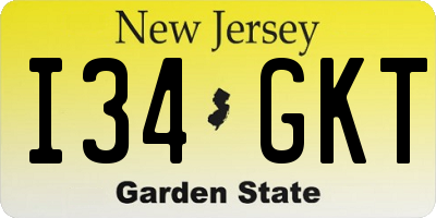 NJ license plate I34GKT