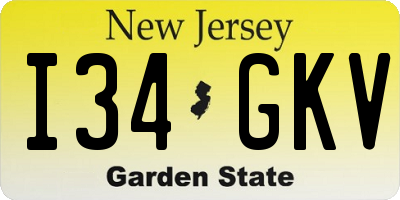 NJ license plate I34GKV