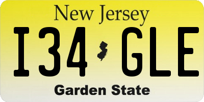 NJ license plate I34GLE